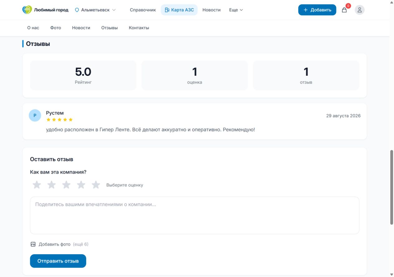 Рейтинг, отзыв и форма новой оценки